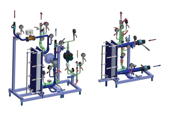 БТП с двухступенчатой схемой ГВС (две раздельные ступени)